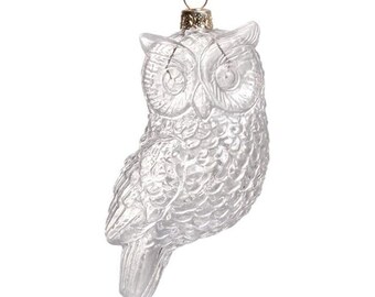 10 Pieces x DIY Paintable Fillable Home Xmas Christmas Decoration Ornament 4.3 Inch (110mm) Glass Owl Bird