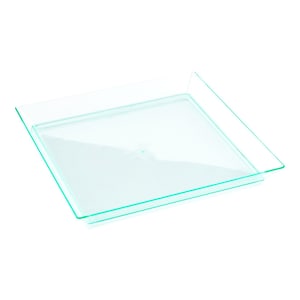 50 Pieces - Party Supplies Disposable Plastic Tableware, 6.3inch (160mm) Transparent Green Square Serving Plate