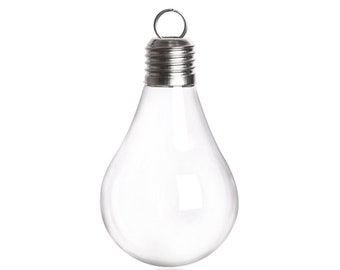 20 Pieces x DIY Paintable Shatterproof Fillable Home Xmas Christmas Decoration Ornament 4.7 Inch (120mm) Plastic Light Bulb