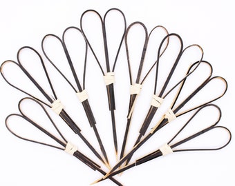 200/Pack - Party Supplies 4.72inch/120mm Disposable Cocktail Fruit Black Heart Bamboo Skewers