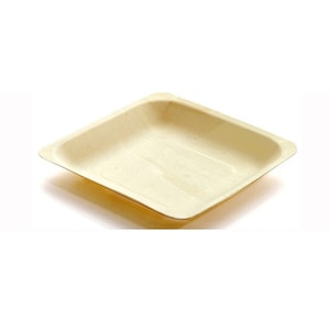 20 Pieces - Party Supplies Disposable Tableware, 5.51inch (140mm) Tableware Natural Biodegradable Wood Square Serving Plate