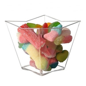 100 Stück - Partyzubehör Einweg-Kunststoffgeschirr, 2 Unzen (60 ml / 45 * 45 mm) quadratischer Mini-Dessertbecher