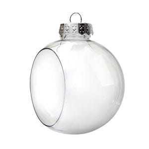 10 Pieces x DIY Shatterproof Fillable Home Xmas Christmas Decoration Ornament 3.15 Inch/80mm Transparent Plastic Cutout Opening Ball