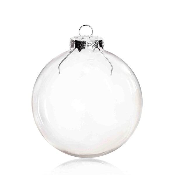 5 Stuks x DIY Overschilderbaar Invulbaar Huis Kerst Kerstversiering Ornament 3,15 Inch (80mm) Glazen Bol Bal