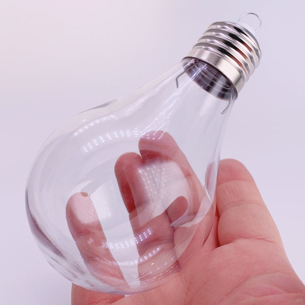 Set of 10 x DIY Paintable Shatterproof Fillable Home Xmas Christmas Decoration Ornament 4.7 Inch (120mm) Plastic Light Bulb