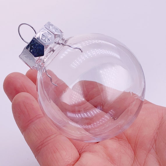 2 Clear Plastic Ball Fillable Ornament Favor 6.0 156mm 