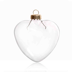 5 Pieces x DIY Paintable Fillable Home Xmas Christmas Decoration Ornament 3.15 Inch (80mm) Glass Heart
