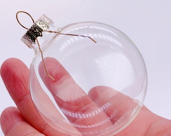 100 Pieces x DIY Paintable Fillable Christmas Decoration Ornament 2.6 Inch (66mm) Glass Round Ball