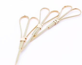 100/Pack - Party Supplies 3.54inch/90mm Disposable Cocktail Fruit Natural Heart Bamboo Skewers
