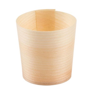 100 pezzi - Forniture per feste Stoviglie usa e getta Tazza per alimenti biodegradabile in legno naturale da 2 once/60 ml