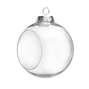 10 Stück x DIY Paintable bruchsicher befüllbar Haus Weihnachten Weihnachtsdekoration Ornament 4 Inch / 100 mm Transparent Kunststoff Ausschnitt Öffnung Ball