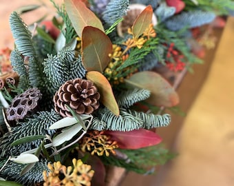 Fresh Christmas Eucalyptus Citrus Garland, Spruce Mantle Decor