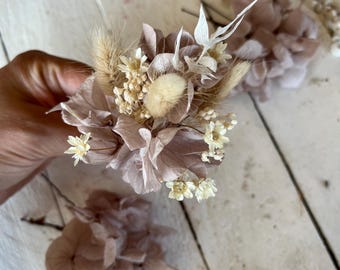 Dried Hydrangea Hair Pins: Boho Wedding Hair Accessories