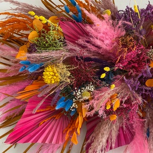 Wedding arch decoration, dried flower moon gate, floral wall art, arbout attachment flowers, salon floral display, dried pampas home decor