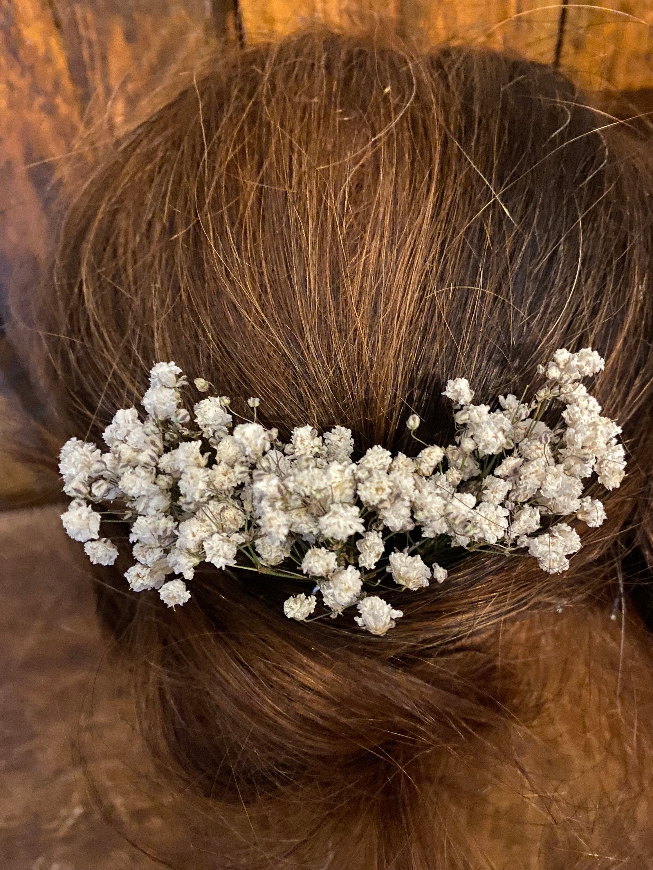Dried Gypsophila Flower Hair Pins: Boho Wedding Accessories  display picture 3