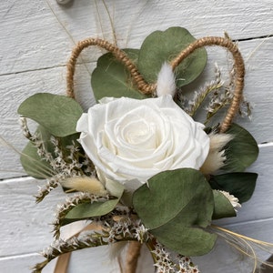 Wedding flower wand, white rose flower girl, preserved dried flower wedding, boho wedding bridesmaid decoration, bohemian celebration decor