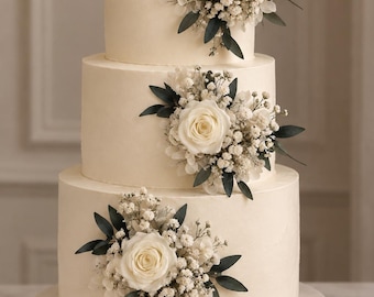 Preserved Rose Wedding Cake Topper Picks