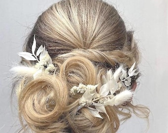 Boho Dried Flower Hair Pins: Bridal Wedding Hair Accessories