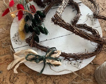 Dried Flower Mini Heart Wreath Making Kit for 2,