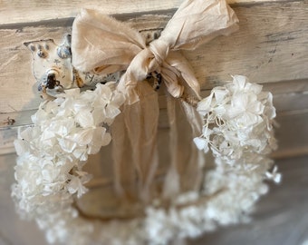 White flower crown, preserved hydrangea crown, handmade flower crown, dried flower crown, hydrangea crown, terracotta hydrangea, red, purple