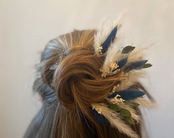 dried flower hair pins, pampas wedding hair pins, wedding accessories, bridal hair accessories, bridesmaid flower crown, dried floral comb