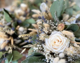 Dried Flower Table Garland: Boho Wedding Centerpiece, Rose & Lavender