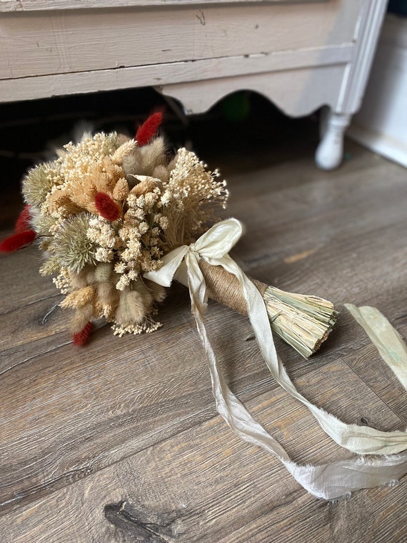 Dried Flower Bouquet/ Twine Tied Bouquet/ Wedding Flowers/ Bridal Bouquet/  Wedding Crown/ Hair Comb/ Corsage/ Boutonnières 