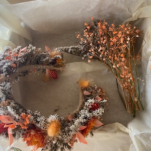 Dried flower crown making kit, make your own flower crown for flower girls, bridesmaids, brides floral headpiece, DIY craft kit, headband