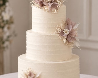 Hazel/Taupe Hydrangea Rustic Wedding Cake Topper Picks