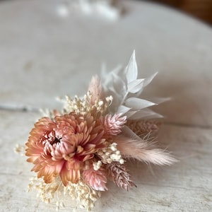 White pink wedding hair comb bridal bridesmaid hair accessories, dried flower hair comb, hair pin, gypsophila hair comb, plastic free flower