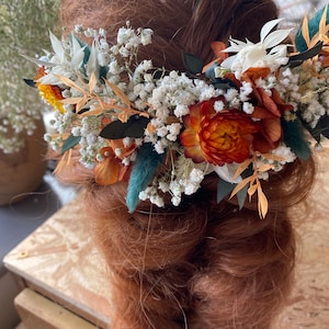 Boho wedding flower hair vine, bridal hair piece, ceremony hair accessory, bohemian wedding floral decoration, bridesmaid flowers