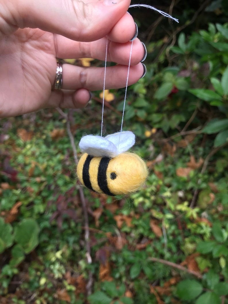 Hanging Bee Ornament Felt Cute Gift for Her Bumble Bee Etsy