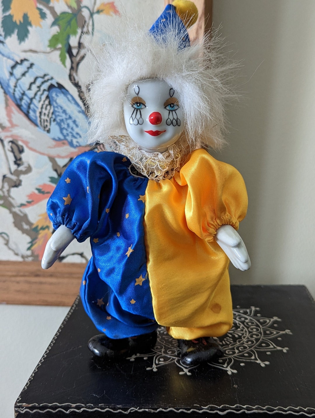 Creepy Cute Bedtime Clown From Daysela's Collection. Posable Vintage