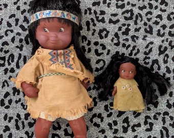 Vintage 1960s Regal Toy Co. Native Dolls: Posable Plastic Set