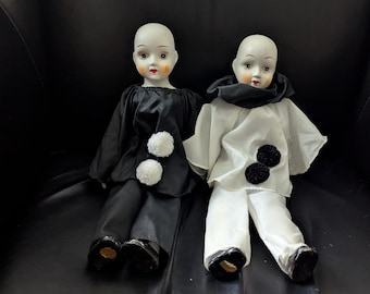 Gothic Walda Pierrot Dolls from Daysela&#39;s Small Little Shop of Strange and Unusual. Walda Dolls. Walda Clowns. 1960s Walda. 1970s Walda.