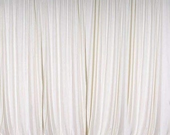 2 pcs 10 feet x 8 feet Polyester Backdrop Drapes Curtains Panels with Rod Pockets - Wedding Ceremony Party Home Window Decorations - IVORY