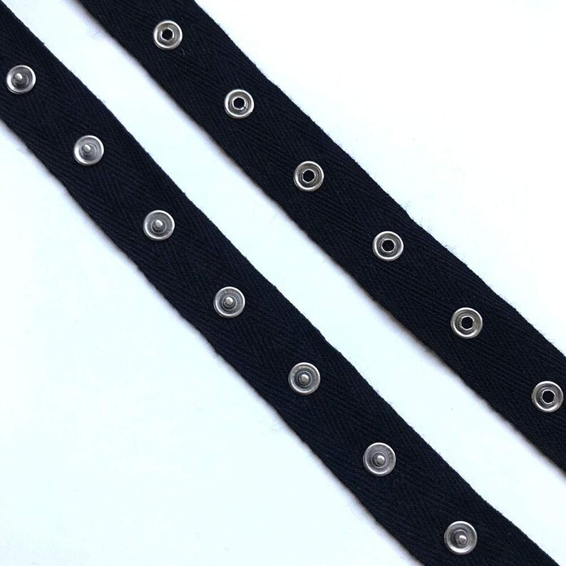 BLACK Snap Tape on 3/4 Inch Cotton Twill Tape Snaps Spaced - Etsy