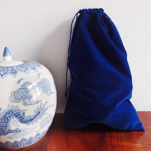 6 pieces 10&quot; x 16&quot; Velvet Bags, Pouches, Drawstring Bags, Jewelry Bags - Available in Red, Royal Blue and Black