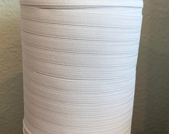 Knitted Elastic 1/4'' Wide 288 Yards - WHITE