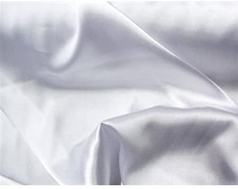 WHITE Premium Bridal Wedding Satin Charmeuse Fabric 60" Wide Sold by the Yard