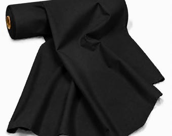 BLACK 60" Wide Premium Broadcloth Cotton Fabric by The Yard