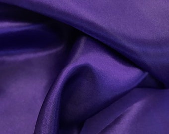 PURPLE Premium Bridal Wedding Satin Charmeuse Fabric 60" Wide Sold by the Yard