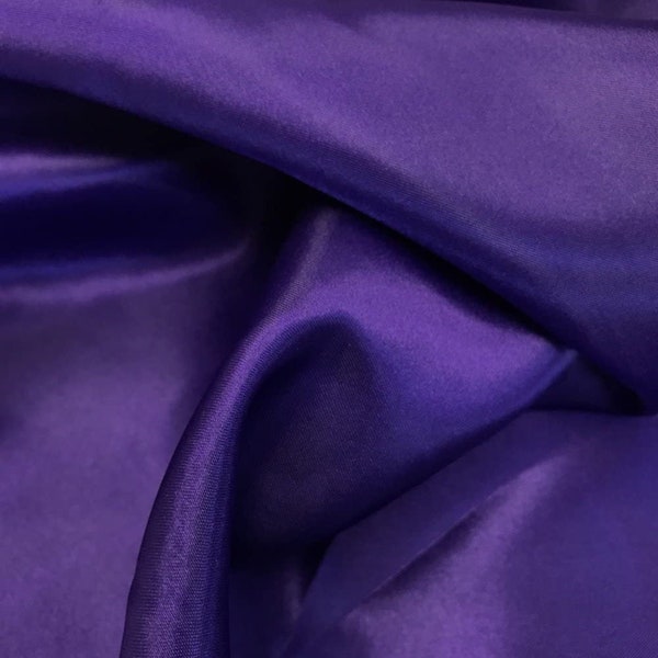 PURPLE Premium Bridal Wedding Satin Charmeuse Fabric 60" Wide Sold by the Yard