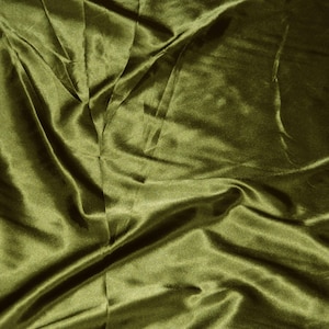 OLIVE GREEN Premium Bridal Wedding Satin Charmeuse Fabric 60" Wide Sold by the Yard