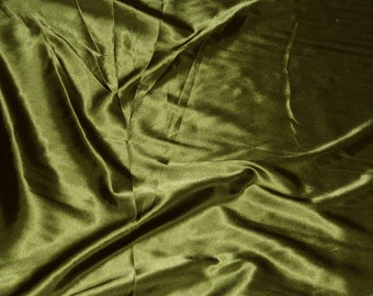 OLIVE GREEN Premium Bridal Wedding Satin Charmeuse Fabric 60&quot; Wide Sold by the Yard
