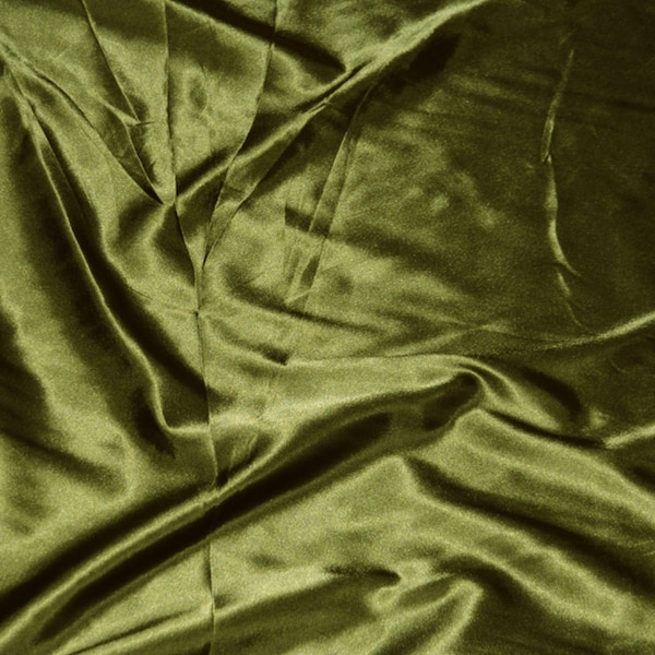 OLIVE GREEN Premium Bridal Wedding Satin Charmeuse Fabric 60" Wide Sold by the Yard