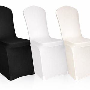 Universal Polyester Spandex Folding Chair Cover Wedding Party - White/Black/Ivory image 1
