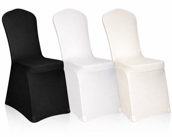 Universal Polyester Spandex Folding Chair Cover Wedding Party - White/Black/Ivory
