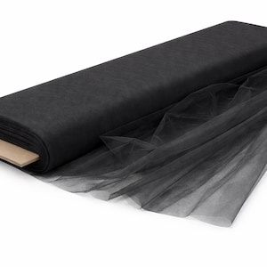 BLACK Polyester Tulle Fabric Bolt 54 inch 40 Yards