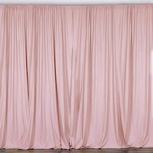 2 pcs 10 feet x 12 feet Polyester Backdrop Drapes Curtains Panels with Rod Pockets - Wedding Party Home Window Decorations - BLUSH PINK